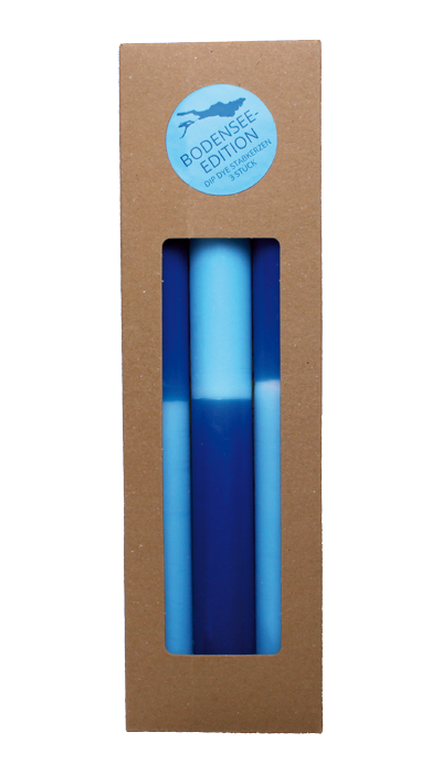 3er-Set Kerzen «Deep Blue / Sky blue»