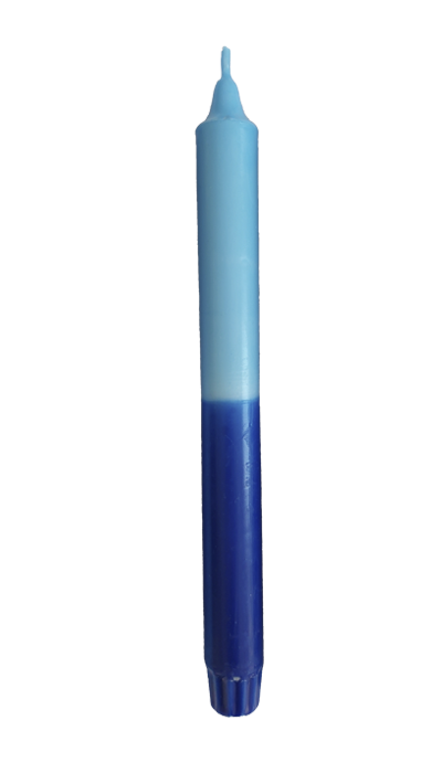 Kerze dunkelblau-hellblau