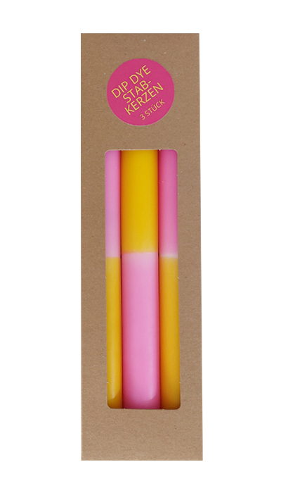 3er-Set Kerzen butter-pink