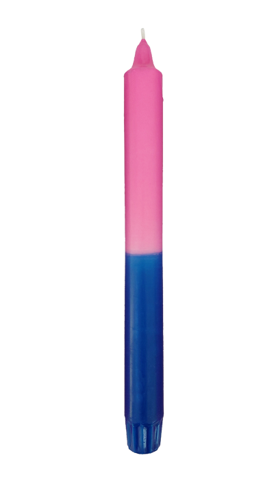 Kerze dunkelblau-pink